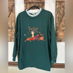 Vintage Bobbie Brooks Woman Fall Country Pumpkin Sweatshirt 14W/16W